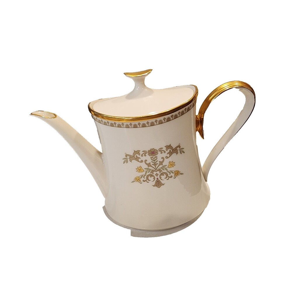 DISCONTINUED LENOX CASTLE GARDEN PATTERN TEA COFFEE POT 7 1/2" TALL